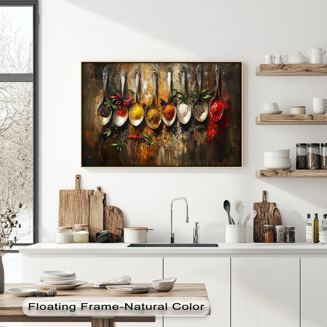 Spice Symphony – Colorful Spoons Kitchen Canvas Print - MyPhotoStation