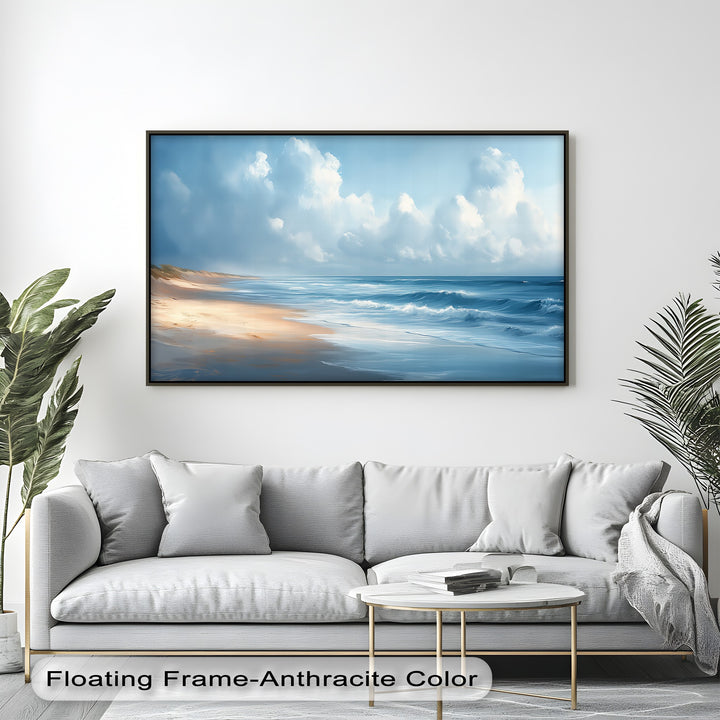 Golden Beach and Blue Ocean - Canvas Wall Art