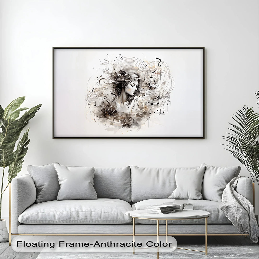 Abstract Woman with Musical Notes - Music Canvas Prints - MyPhotoStation