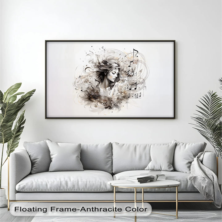 Abstract Woman with Musical Notes - Music Canvas Prints - MyPhotoStation