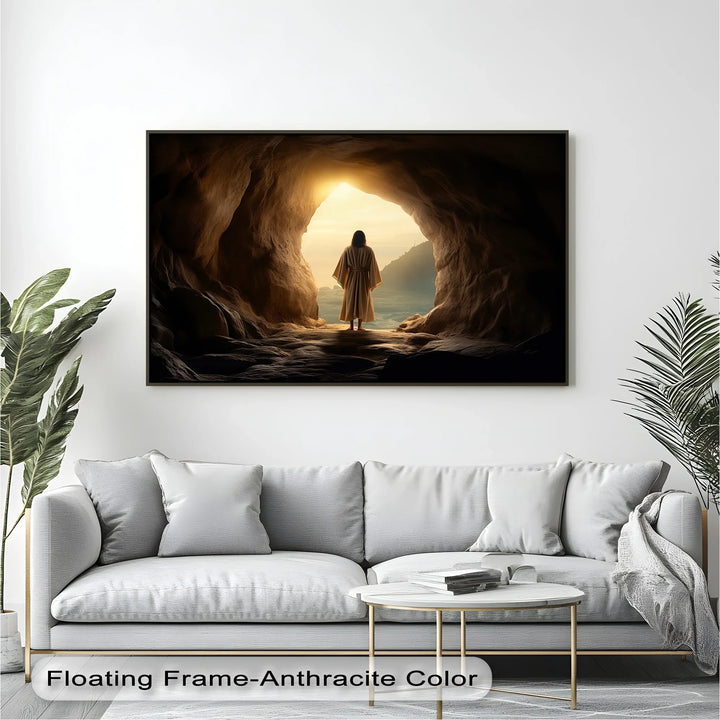 The Light of Resurrection – Jesus Emerging from the Tomb Canvas Print - MyPhotoStation
