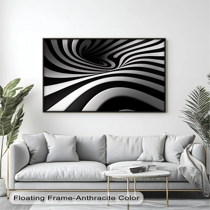 Monochrome Swirl – Dynamic Black & White Canvas Print - MyPhotoStation