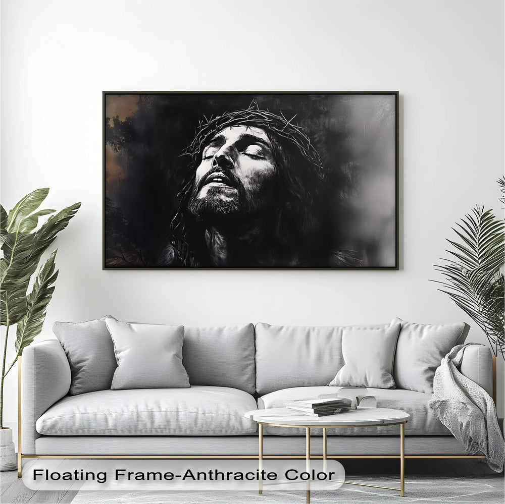 Dramatic Christian wall art of Christ’s suffering and sacrifice.

