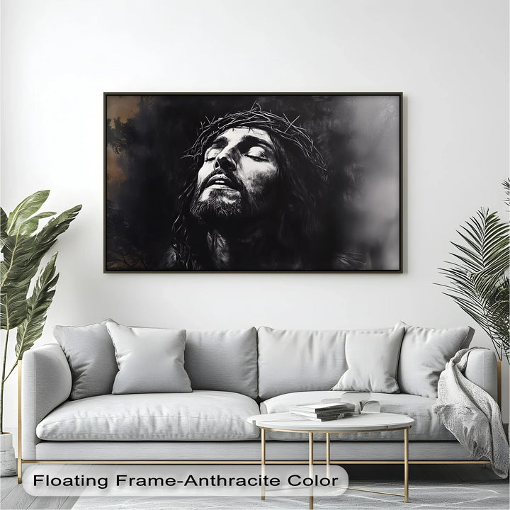 Dramatic Christian wall art of Christ’s suffering and sacrifice.

