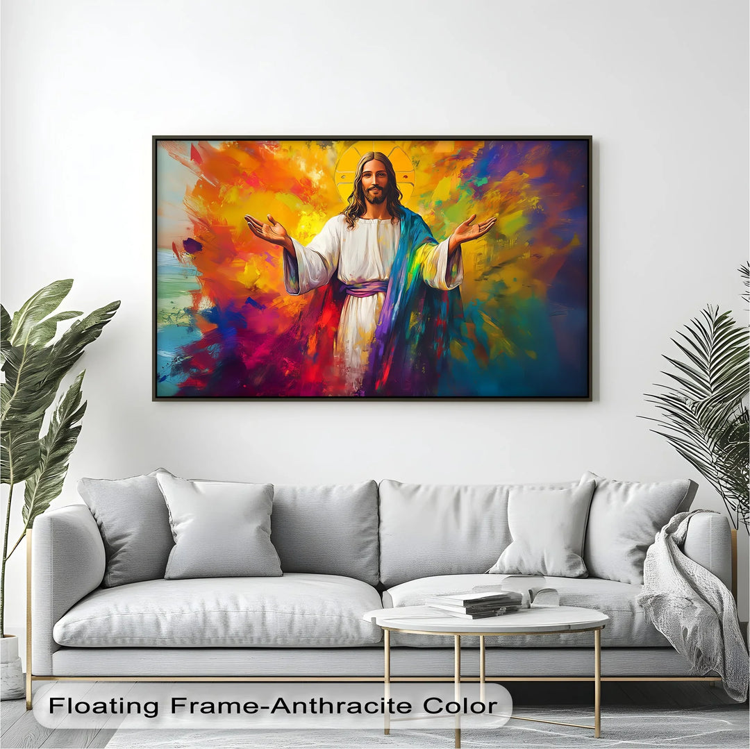 Divine Radiance – Jesus with Outstretched Arms Canvas Art - MyPhotoStation