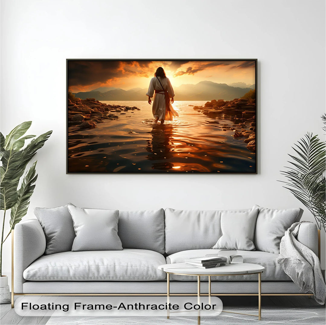 Sunset Grace – Jesus Walking on Water Canvas Print - MyPhotoStation