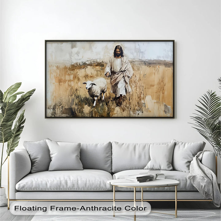 The Shepherd’s Walk – Jesus with a Lamb in a Wheat Field Canvas Print - MyPhotoStation