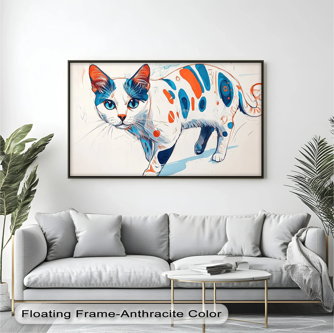 Cosmic Cat – Abstract Pop Art Style Feline Cat Canvas Print - MyPhotoStation