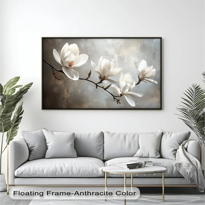 Serenity Magnolia – Elegant White Blossom Canvas Wall Art - MyPhotoStation
