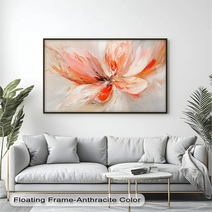 Floral Flame – Abstract Orange Flower Canvas Wall Art - MyPhotoStation