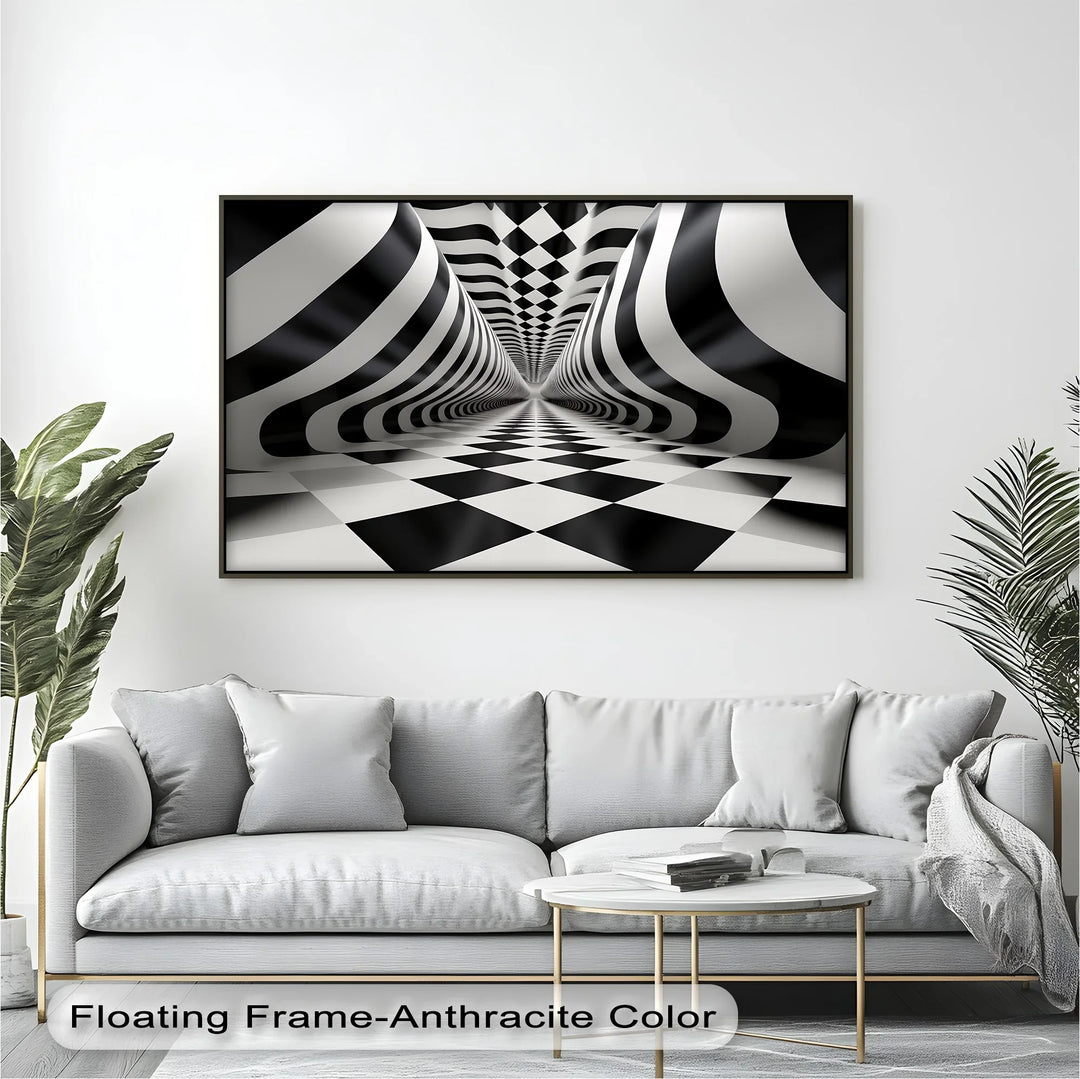 Tunnel of Illusions – Black & White Canvas Print - MyPhotoStation
