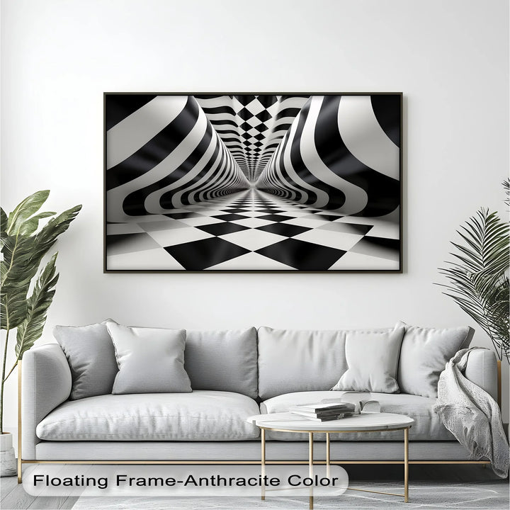 Tunnel of Illusions – Black & White Canvas Print - MyPhotoStation