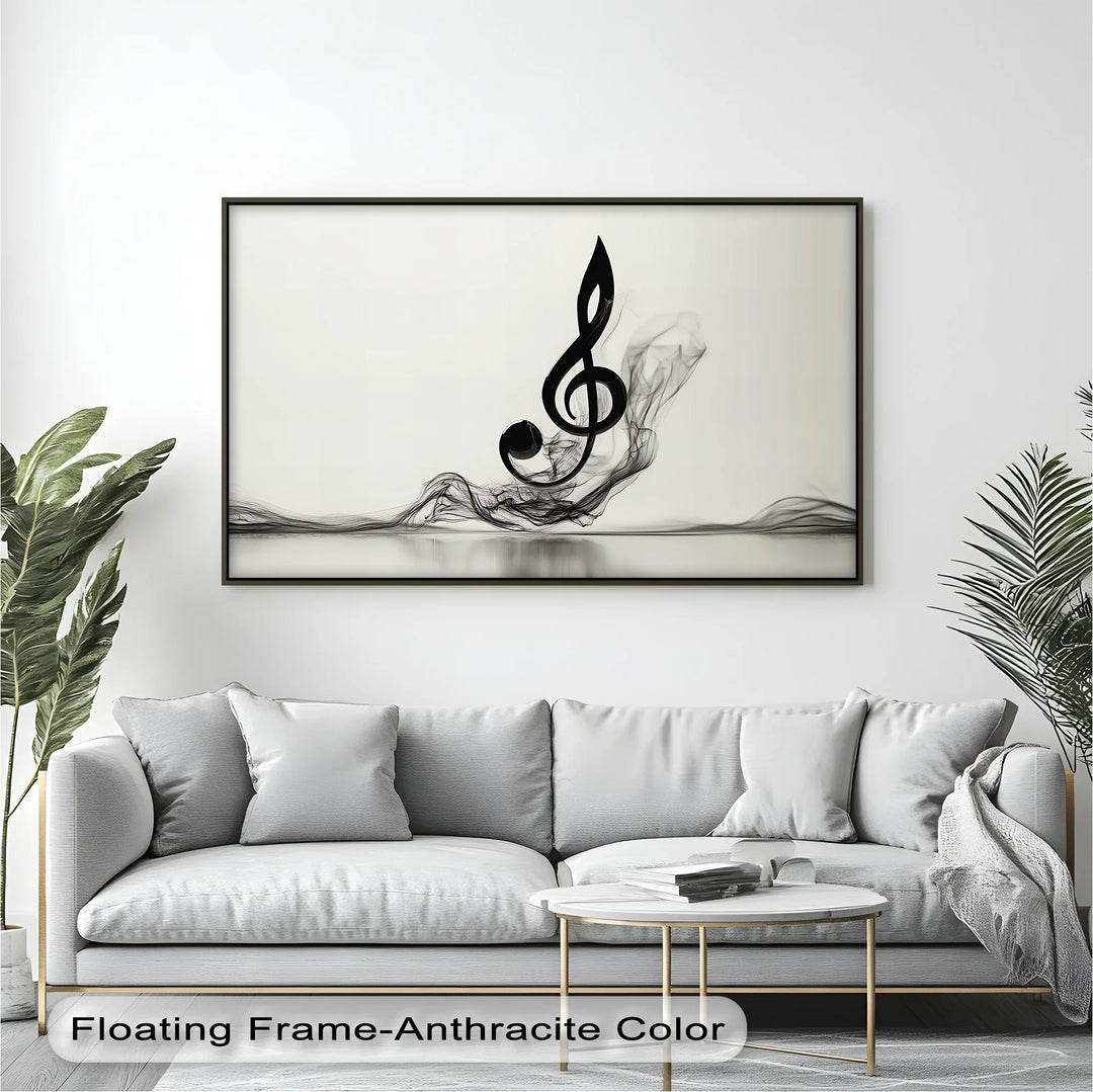 Melodic Smoke Treble Clef – Minimalist Music Canvas Prints - MyPhotoStation
