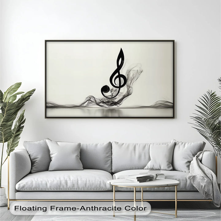 Melodic Smoke Treble Clef – Minimalist Music Canvas Prints - MyPhotoStation