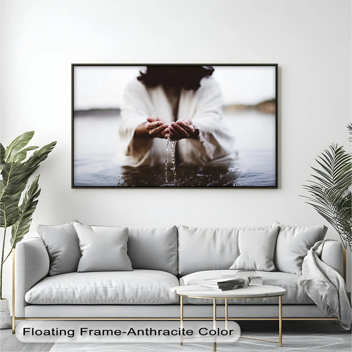 Living Water – Jesus Holding Water in His Hands Canvas Print - MyPhotoStation