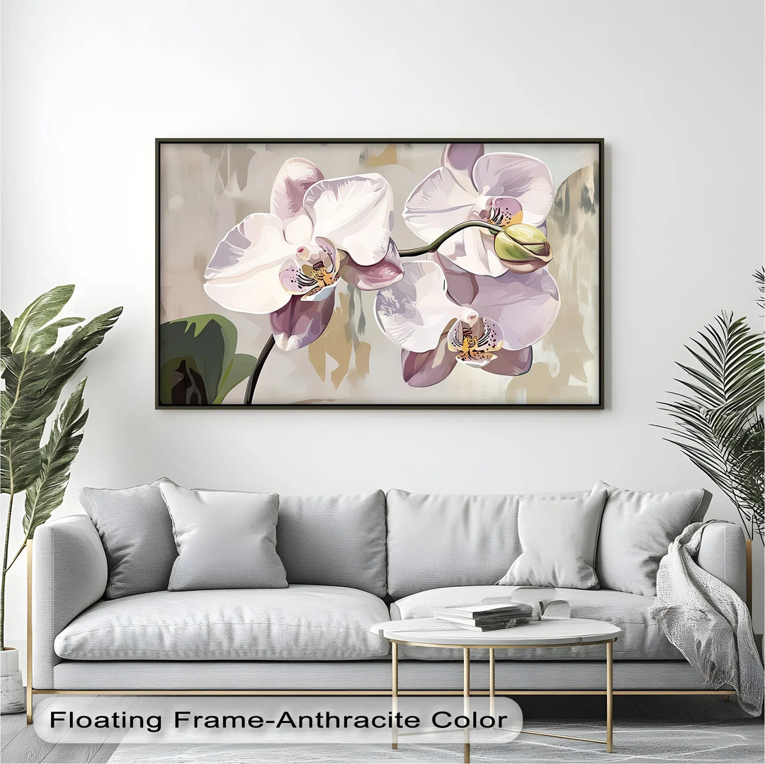 Orchid Grace – Soft White and Lavender Floral Canvas Wall Art - MyPhotoStation
