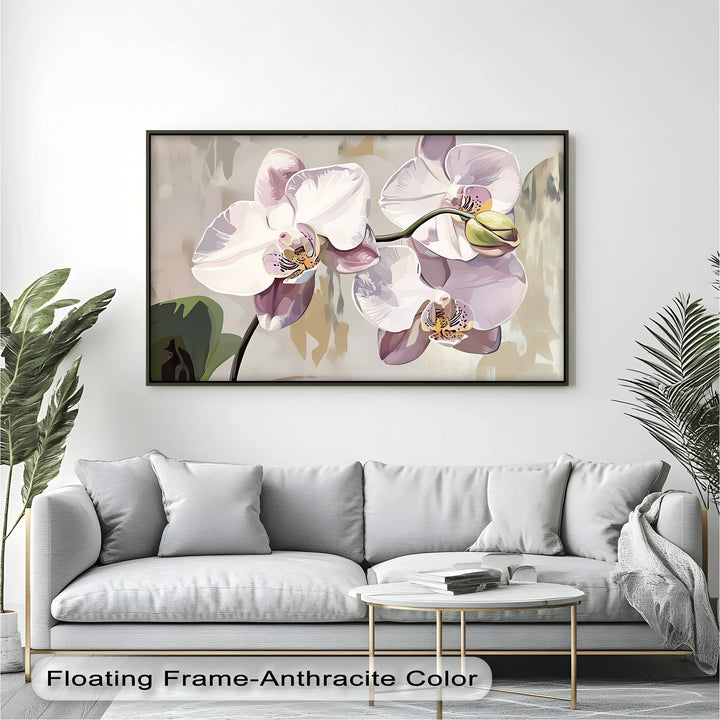 Orchid Grace – Soft White and Lavender Floral Canvas Wall Art - MyPhotoStation