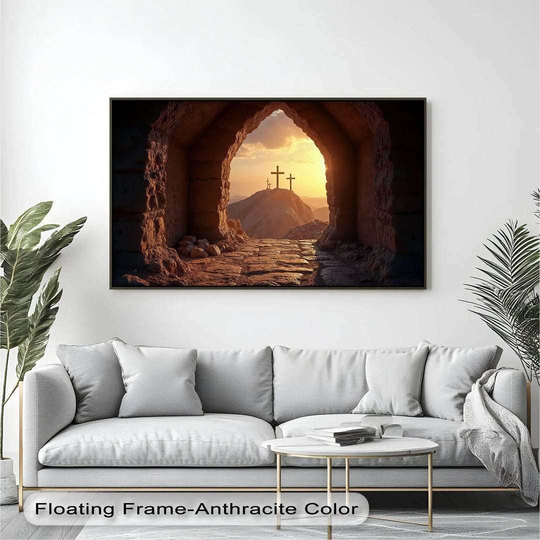 Resurrection Light – Three Crosses at Sunrise Canvas Print - MyPhotoStation