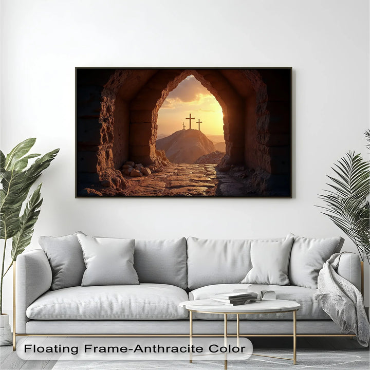 Resurrection Light – Three Crosses at Sunrise Canvas Print - MyPhotoStation