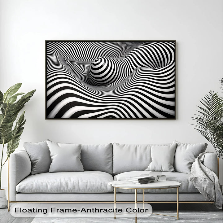 Hypnotic Spiral Wave Illusion – Black & White Canvas Print - MyPhotoStation