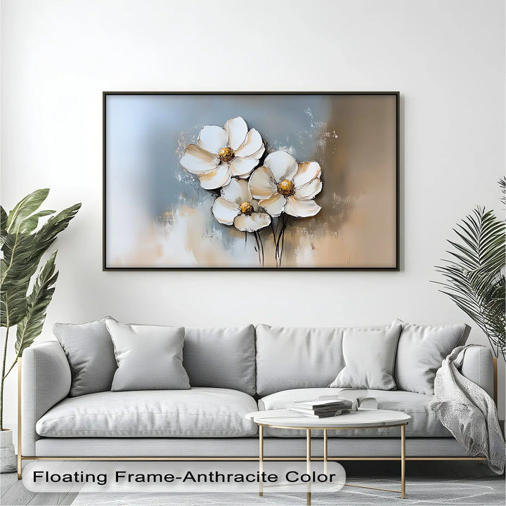 Golden Bloom Trio – Textured Floral Canvas Wall Art - MyPhotoStation