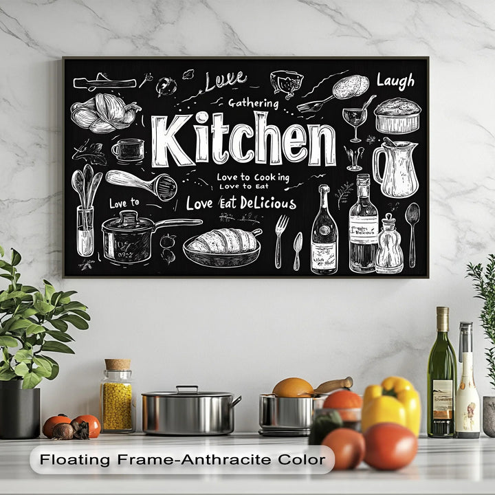 Gather in the Kitchen – Blackboard Style Kitchen Canvas Prints - MyPhotoStation