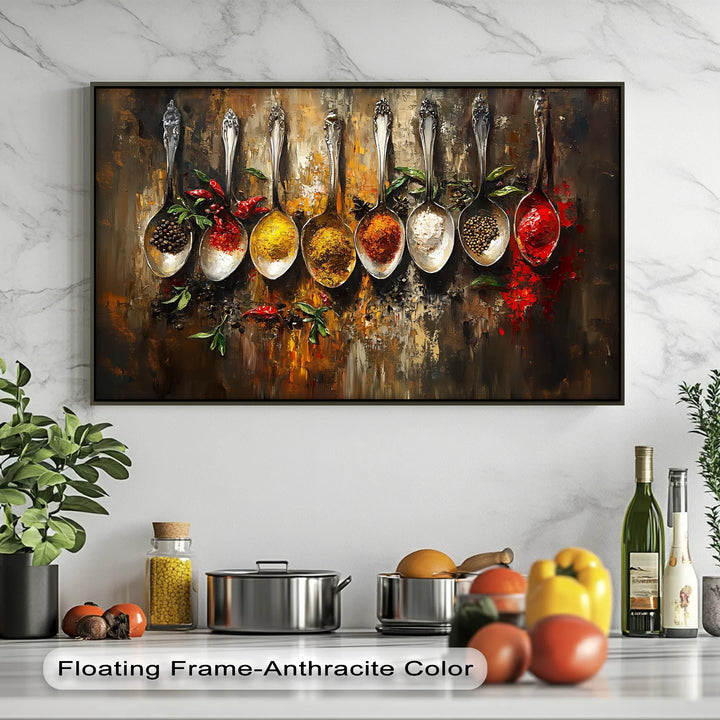 Spice Symphony – Colorful Spoons Kitchen Canvas Print - MyPhotoStation