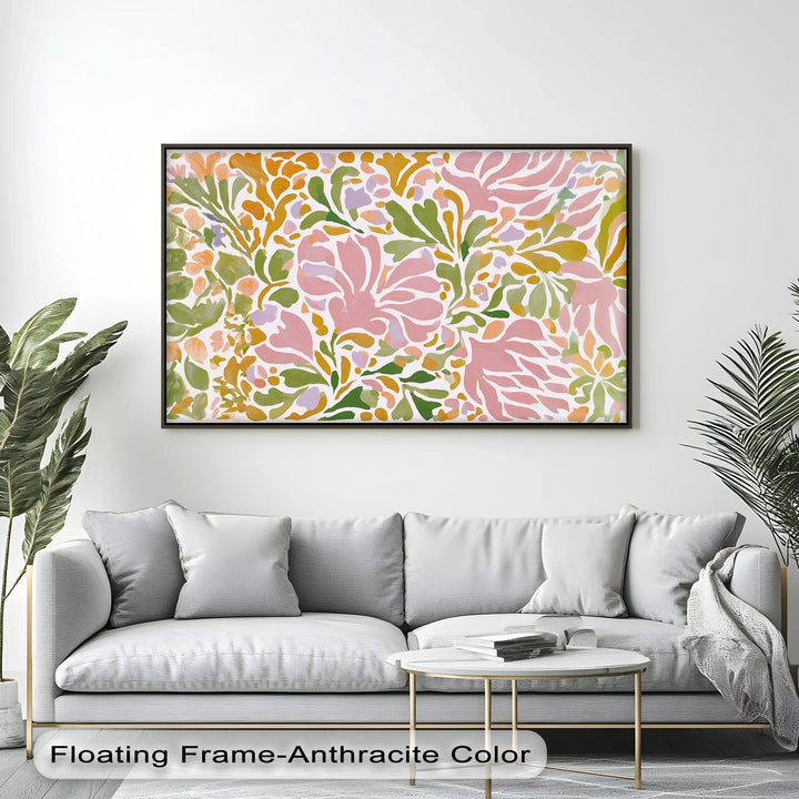 Boho Floral Harmony – Pastel Botanical Pattern Canvas Print - MyPhotoStation