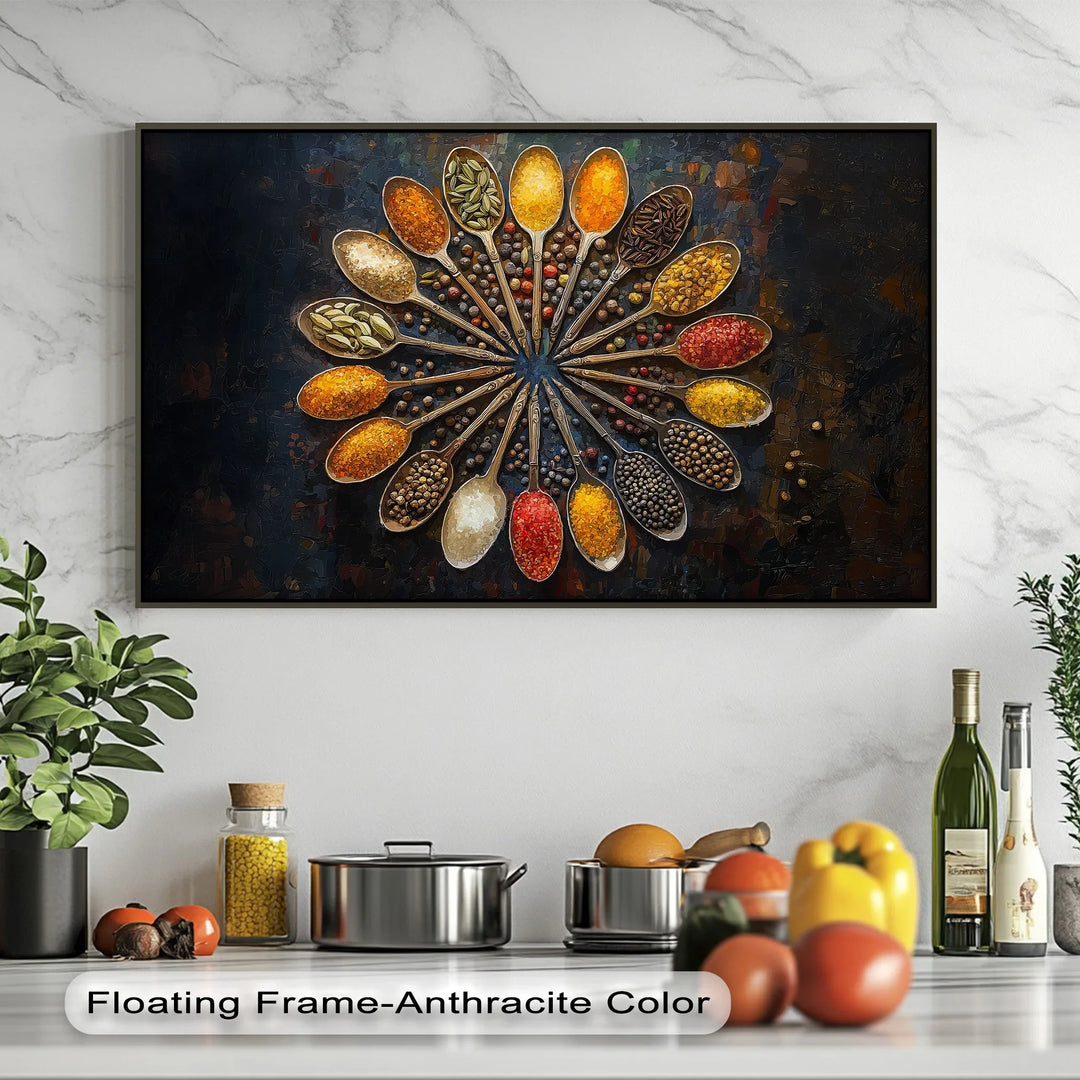 Spice Spoon Mandala – Vibrant Culinary Kitchen Canvas Prints - MyPhotoStation