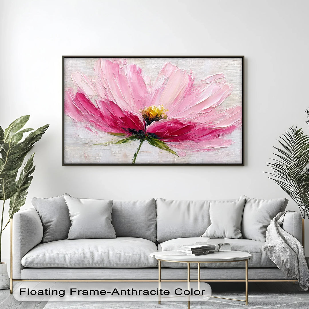 Blush Bloom – Textured Pink Floral Canvas Print - MyPhotoStation