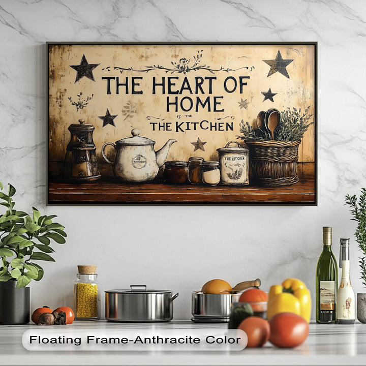 The Heart of Home – Rustic Kitchen Canvas Print - MyPhotoStation