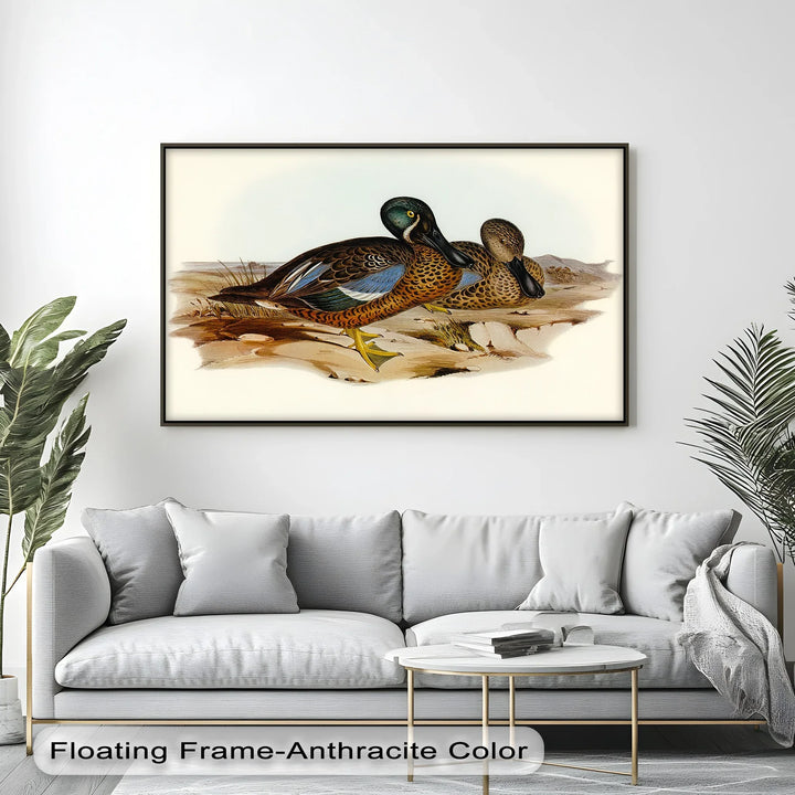 Marshland Companions – Vintage Duck Pair Animal Canvas Print - MyPhotoStation