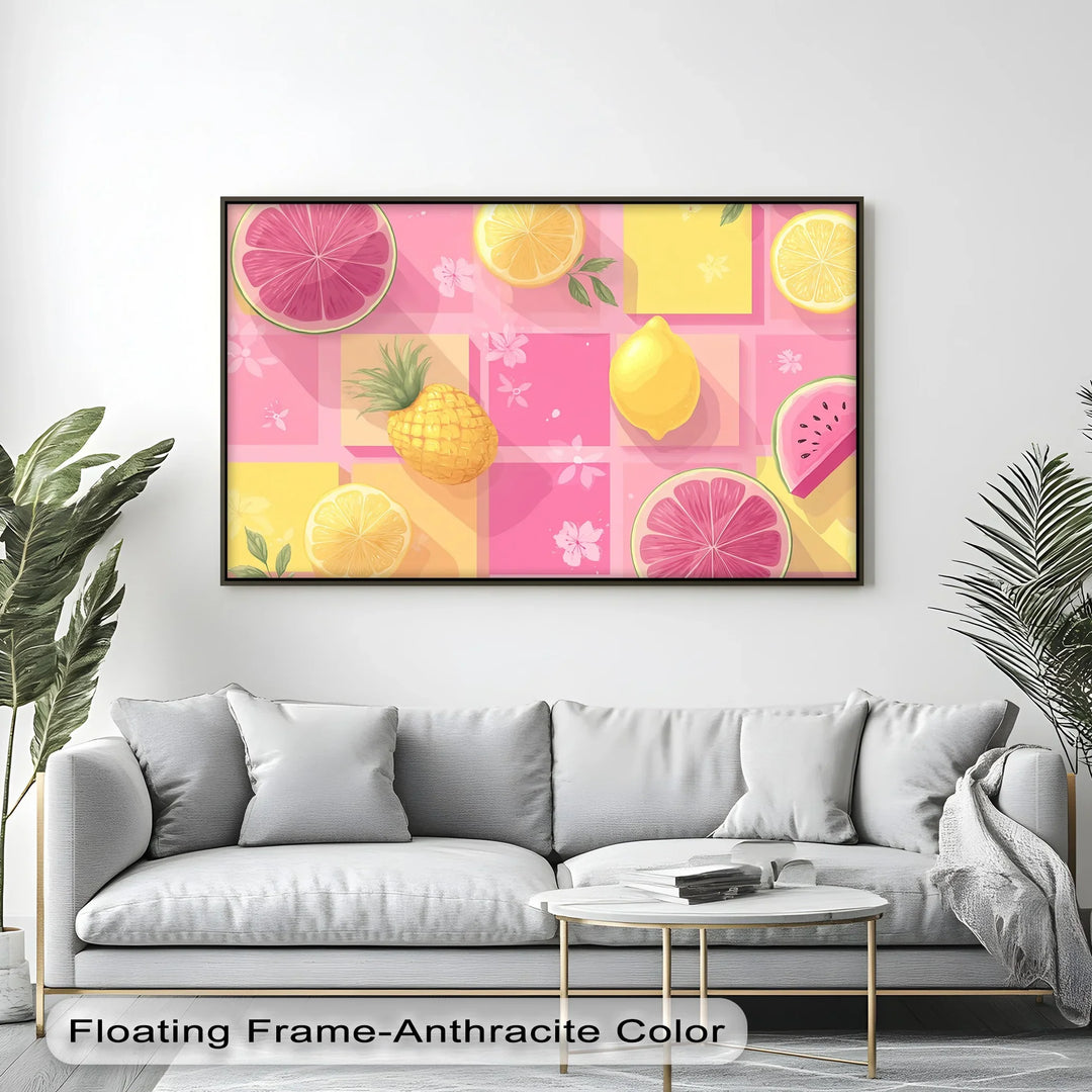 Tropical Fruit Vibes – Colorful Pineapple & Citrus Canvas Print - MyPhotoStation