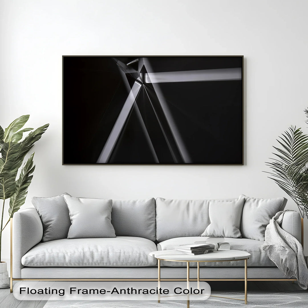 Prismatic Axis – Geometric Light Beam Canvas Wall Art - MyPhotoStation
