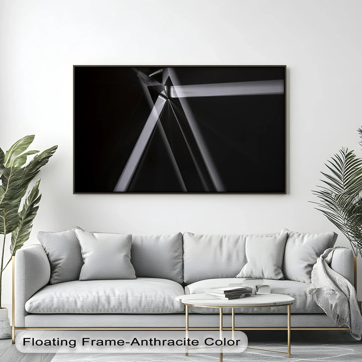 Prismatic Axis – Geometric Light Beam Canvas Wall Art - MyPhotoStation