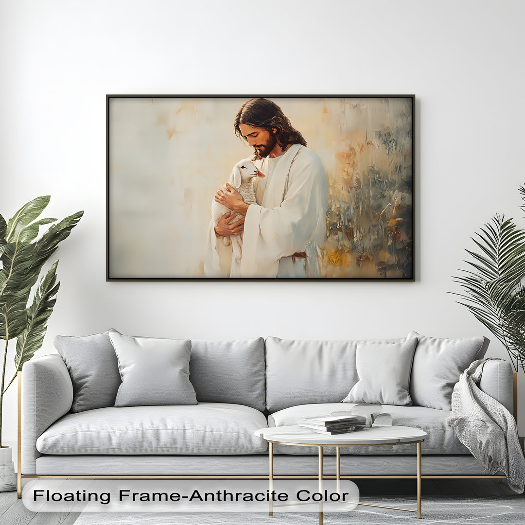 The Good Shepherd – Jesus Holding Lamb Canvas Print