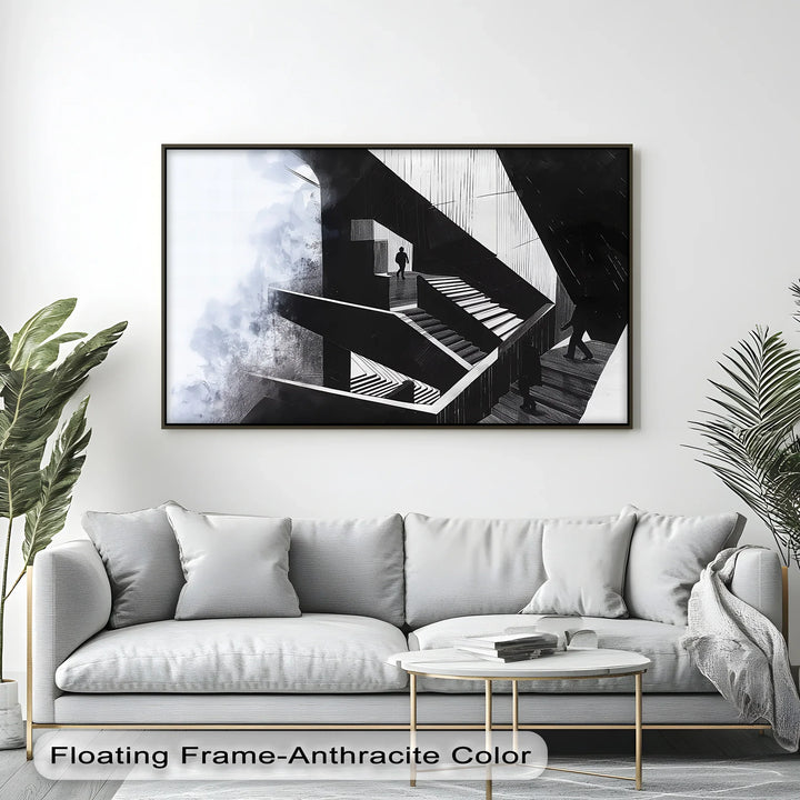 Labyrinth of Silence – Abstract Staircase Canvas Wall Art - MyPhotoStation