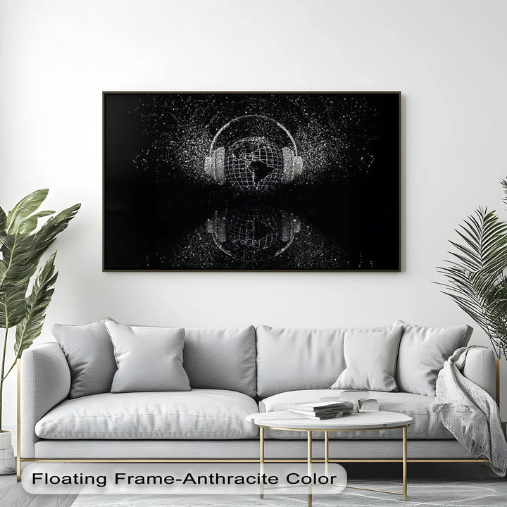 Global Soundscape – Digital Headphones World Map Canvas Print - MyPhotoStation