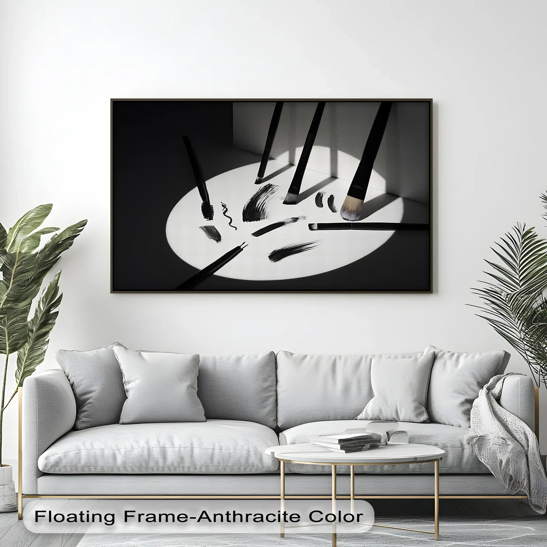 Monochrome Expression – Abstract Brush Strokes Canvas Art - MyPhotoStation