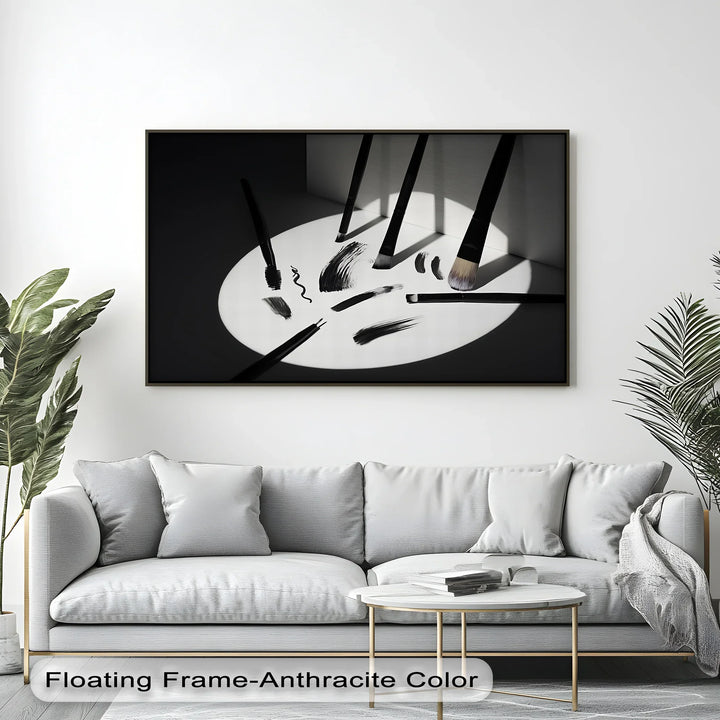 Monochrome Expression – Abstract Brush Strokes Canvas Art - MyPhotoStation