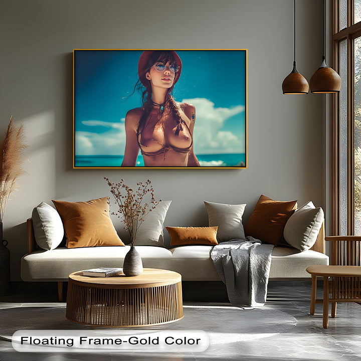 Ocean Desire – Sensual Beach Girl Erotic Canvas Wall Art | Bedroom Wall Art