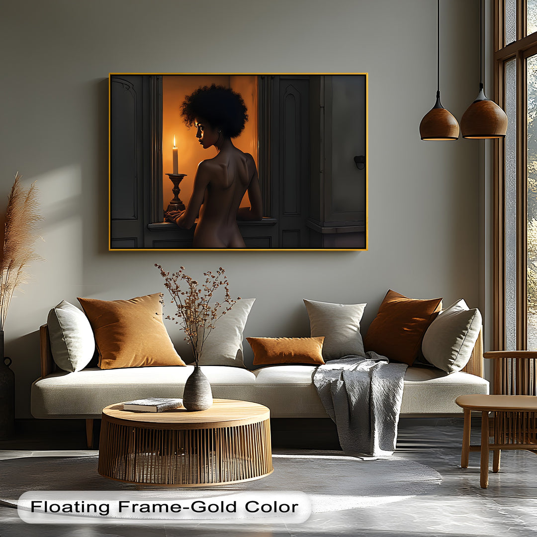 Candlelight Gaze – Erotic Canvas Wall Art | Framed Bedroom Art