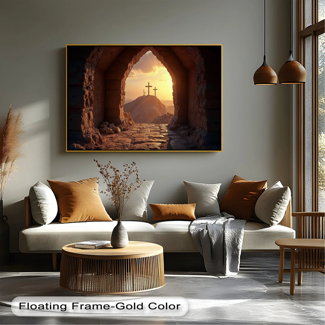 Resurrection Light – Three Crosses at Sunrise Canvas Print - MyPhotoStation