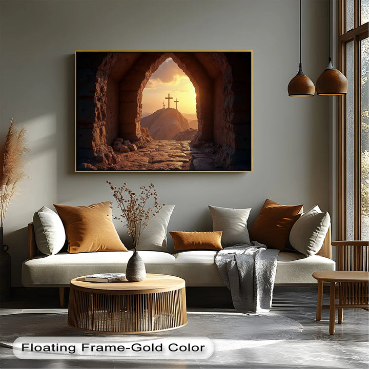 Resurrection Light – Three Crosses at Sunrise Canvas Print - MyPhotoStation