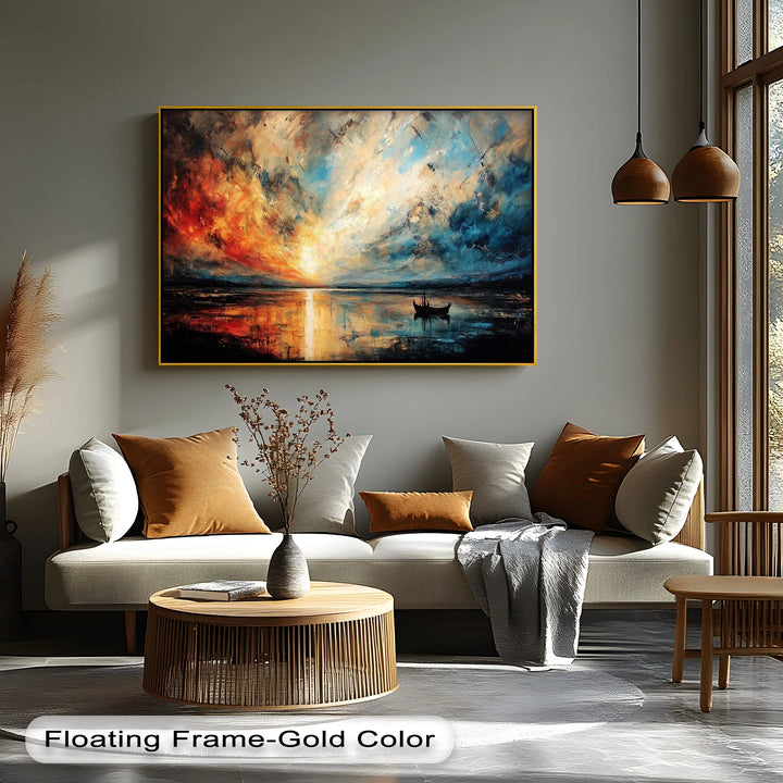 Dramatic Sunset Boat - Canvas Print - MyPhotoStation