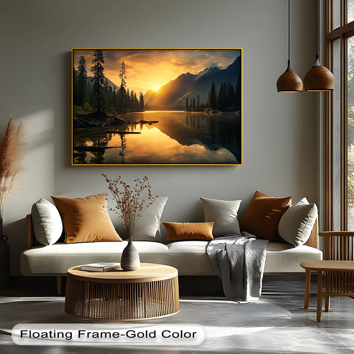 Golden Mountain - Landscape Canvas Print