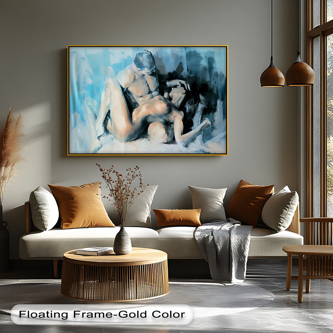 Icy Intimacy – Abstract Erotic Couple Canvas Wall Art | Biggest Canvas