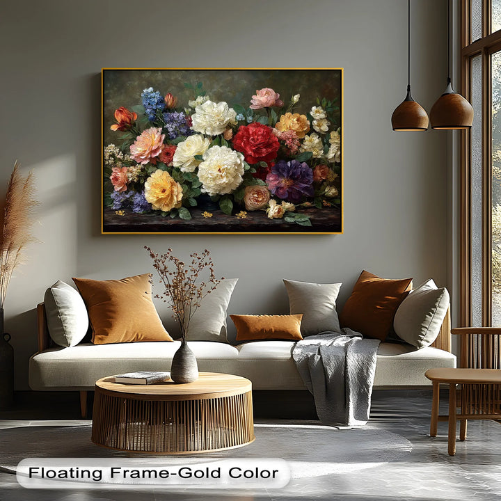 Victorian Bloom – Lush Peony & Rose Still Life Canvas Print - MyPhotoStation