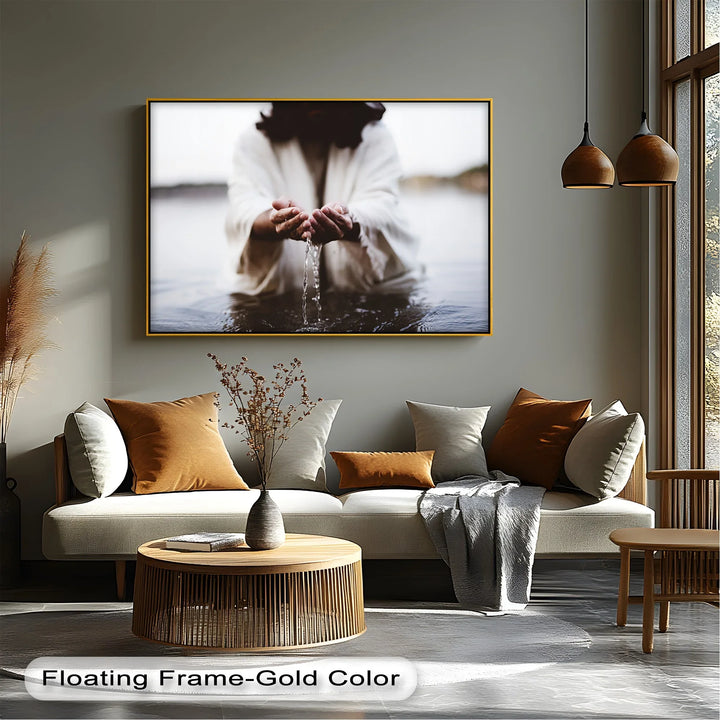 Living Water – Jesus Holding Water in His Hands Canvas Print - MyPhotoStation