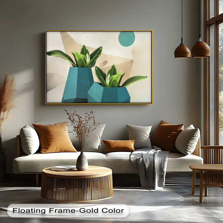 Geometric Serenity – Modern Succulent Plant Canvas Print - MyPhotoStation